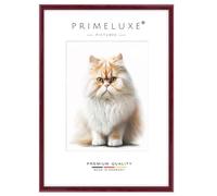 PrimeLuxe Massif Bois Cadres photo sur mesure Étroit 35 x 65 cm en Bordeaux-Rouge brillant | Taille sélectionnable | Verre acrylique incassable | Cadre pour affiches | Puzzle | Collage | EC116