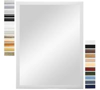 PrimeLuxe Miroir Mural 20 x 25 cm (Dimensions extérieures) en Pin Blanc | Couleur et Taille sélectionnables | Miroir Salle de Bain et Couloir | avec Cadre en Bois