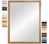 PrimeLuxe Miroir Mural 25 x 50 cm (Dimensions extérieures) en Chêne Rustique | Couleur et Taille sélectionnables | Miroir Salle de Bain et Couloir | avec Cadre en Bois