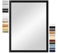 PrimeLuxe Miroir Mural 29,7 x 42 cm (Dimensions extérieures) DIN A3 en Noir Mat | Couleur et Taille sélectionnables | Miroir Salle de Bain et Couloir | avec Cadre en Bois