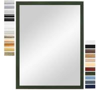 PrimeLuxe Miroir Mural 30 x 40 cm (Dimensions extérieures) en Vert-essuyé | Couleur et Taille sélectionnables | Miroir Salle de Bain et Couloir | avec Cadre en Bois