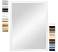 PrimeLuxe Miroir Mural 30 x 60 cm (Dimensions extérieures) en Blanc Mat | Couleur et Taille sélectionnables | Miroir Salle de Bain et Couloir | avec Cadre en Bois