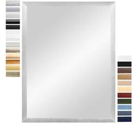 PrimeLuxe Miroir Mural 30 x 70 cm (Dimensions extérieures) en Alu-Criss-Cross | Couleur et Taille sélectionnables | Miroir Salle de Bain et Couloir | avec Cadre en Bois