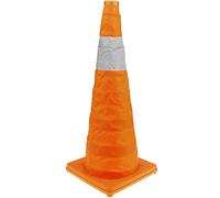 PrimeMatik - Cône de signalisation avec réflecteur et Balise Repliable 70 cm