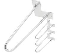 PrimeMatik IN035-VCES Lot de 4 pieds pour table et meuble Chromé