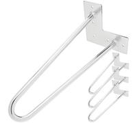 PrimeMatik IN055-VCES Lot de 4 pieds pour table et meuble Chromé