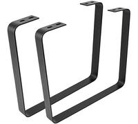 PrimeMatik IP023-VCES Lot de 2 pieds rectangulaires pour table et banc Pieds en acier noir 480 x 45 x 420 mm (IP023)