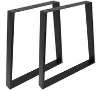 PrimeMatik IP032-VCES Lot de 2 pieds rectangulaires pour table en acier noir 695 x 85 x 720 mm (IP032)