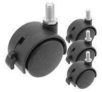 PrimeMatik KR001-VCES Lot de 4 roues pivotantes en nylon avec frein 40 mm M6 (KR001)