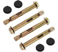 PrimeMatik - Lot de 4 Chevilles à Expansion métal à vis 10x85mm avec Capuchon Noir