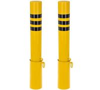 PrimeMatik - Pack de 2 pcs de bornes bornes en acier avec socle enterré amovible 76x600mm