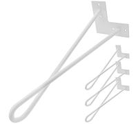 PrimeMatik - Pieds de Table pour Meubles et Bureau en Acier 2 tiges 41 cm Blanc 4-Pack modèle en Boucle