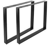 primematik - pieds rectangulaires pour table pieds en Acier Noir 680 x 100 x 710 mm 2-pack (ip012)