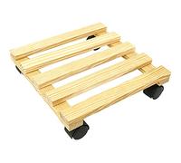 PrimeMatik - Plateforme carrée en Bois avec roulettes 30 cm