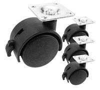 PrimeMatik - roulettes pivotantes Roue en Nylon avec Frein 40 mm 35x35 mm 4 Pack