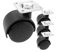 PrimeMatik - roulettes pivotantes Roue en Nylon sans Frein 40 mm 38x38 mm 4 Pack