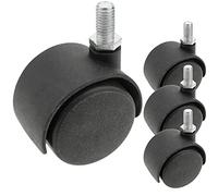 PrimeMatik - roulettes pivotantes Roue en Nylon sans Frein 40 mm M6 4 Pack