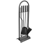 PrimeMatik - Serviteur de cheminée Set de 4 Accessoires en Fonte