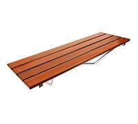 PrimeMatik - Siège de Douche Rabattable. Chaise Pliant en Bois Tropical et Aluminium 900x338mm