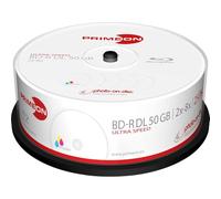 Primeon BD-R DL 50 Go/2-8x Cakebox (25 disques) Photo-on-Disque, Impression à Jet d'encre