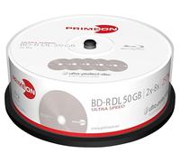 Primeon BD-R DL 50 Go/2-8x Cakebox (25 disques) Ultra Protect-Disc Surface argenté