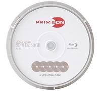 PRIMEON BD-R DL Cakebox (10 disques) 50GB/2-8x, Surface Ultra-Protégée