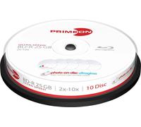 PRIMEON BD-R vierge BD-R 25GB 2-10x Cakebox 10 pièces imprimables ultra-brillantes