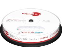 PRIMEON BD vierge BD-R DL 50GB 2-8x Cakebox 10 pièces imprimables ultra-brillantes