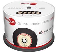 PRIMEON CD-R 80Min/700MB/52x Boîte de gâteau(50 Disque), 2761108 ((50 Disque) noir-vinyl-disque Surface)