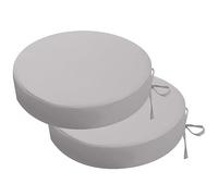 PRIMEPATIO Ensemble de 2 Coussins de Chaise Ronds pour Extérieur, Coussins d'Assise Épais de 7cm, Coussins de Siège Ronds Imperméables avec Attaches, Coussins pour Chaise de Patio et Bistro pour