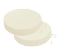 PRIMEPATIO Ensemble de 2 Coussins Ronds pour Chaise de Jardin Extérieur, Épais de 7cm, Coussins de Siège Ronds Imperméables avec Attaches, Coussins pour Chaise de Patio Bistro pour Meubles d'Extérieur