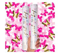 PrimePure Canon Confettis Gender Reveal - Confetti en Forme de Papillon - Rose, Lot de 2 - Canon a Confettis pour Annonce Grossesse, Annonce Sexes Bébé Fille