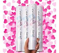 PrimePure Canon Confettis Gender Reveal Cœurs Roses Biodegradable, Lot de 4