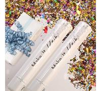 PrimePure Canon Confettis Multicolore Pailletés - Lot de 2 - Canon a Confettis pour Nouvel An 2026, Anniversaire, Fete, Mariage, et Événements Festifs - Party Poppers Métalliques Déchiquetés Confetti