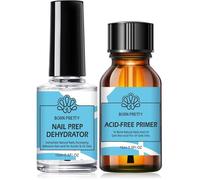 Primer Vernis Semi Permanent avec Déshydrateur Ongle Gel UV,Acrylic Nail Acid Free Nail Primer Pro Bond Nail Prep Natural Dehydrate