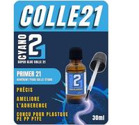 PRIMER21 Colle21 - Apprêt Professionnel pour Plastiques Difficiles - 30 ml Avec PRIMER21 Colle21 Optimisez l’adhérence de votre Super Glue Colle21 sur PE, PP et PTFE