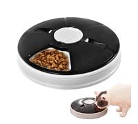 Primero Basics Distributeur automatique de nourriture pour chat à 6 repas, contrôle des portions programmable, nourriture sèche et semi-humide, plateau facile à nettoyer