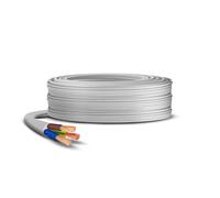 Primes DIY 3183Y Câble Electrique Flexible Rond à 3 Fils Alimentation Blanc 1 mm Approuvé BASEC 2 m
