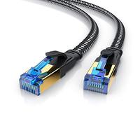 Primewire - 10m Câble réseau plat Cat 8.1 RJ45, Câble Ethernet Cat 8 LAN Gigabit Haut débit 40Gbps 10 mètres Câble de Patch 2000Mhz U FTP PIMF Compatible Cat 5 6 7 modem routeur switch PC tv Box, Noir