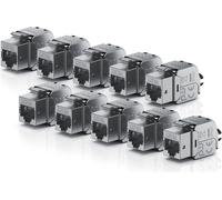 Primewire 10x adaptateur réseau RJ-45 (Ethernet), prise femelle vers câble réseau, CAT.6a Keystone Modul pour câble LAN, prise femelle RJ45, à confectionner sur place