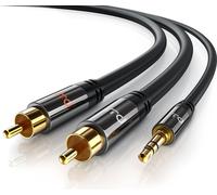 Primewire Câble audio RCA vers jack 3,5 mm, Adaptateur audio stéréo Hi-Fi à blindage multiple, RCA vers AUX - 2m