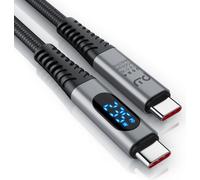 Primewire, câble USB 4 de 1,5m avec écran, type C, câble de données, câble de charge, câble de charge rapide, Gen 3x2, 240 Watt, 40 Gbit/s, 8k 60Hz, 4k 120 Hz, triple blindage, gaine en nylon