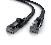 Primewire CAT 8.1 Câble réseau plat 40 Gbits, gaine en coton, câble LAN Patchkabel, Gigabit RJ45 Ethernet Cable, câble plat, câble de pose - 5m