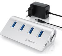 Primewire - Hub USB 3.2 Gen2 actif avec alimentation - Hub/distributeur 4 ports - pour notebook, laptop, PC, compatible avec iMac, MacBook (Air, Pro, Mini) - jusqu'à 10 Gbit/s - Plug & Play - boîtier