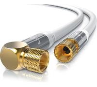 Primewire SAT-Kabel, Koax, F-Stecker, HDTV SAT Koax Kabel 90° anguleux, 4x blindage, 135dB, 75Ohm - 1m