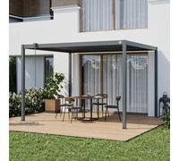 PRIMEYARD 3x3,5m Pergola anthracite, lames en anthracite orientables - (GFPV01109)