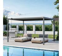 PRIMEYARD 3x4m Pergola anthracite, lames en anthracite orientables - (GFPV01111)