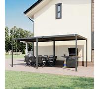 PRIMEYARD 3x5,5m Pergola anthracite, lames en anthracite orientables - (GFPV01106)