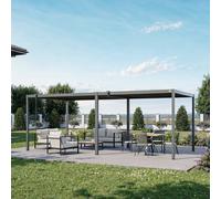 PRIMEYARD 3x6,5m Pergola anthracite, lames en anthracite orientables - (GFPV01110)