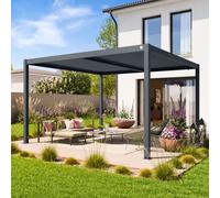 PRIMEYARD 4x4m Pergola anthracite, lames en anthracite orientables - (400129)